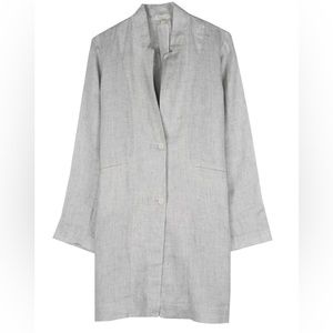 EILEEN FISHER Organic Linen Lightweight Long Jacket M/M. Worn once, flawless.